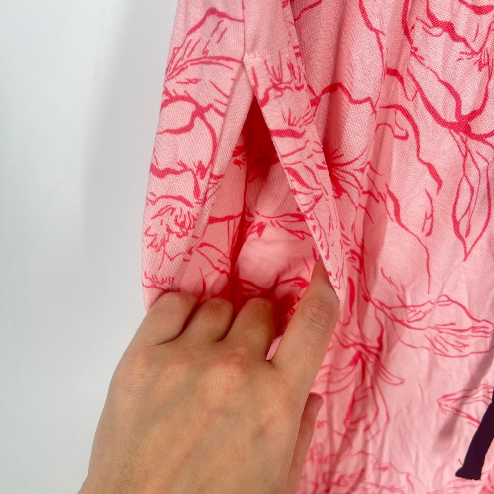 Sanctuary Womens Pink Floral Pajama Set Short Sleeve Top Long Pants NWT XL - Picture 9 of 15